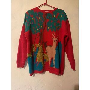 Vintage 90’s Deer Buck Scenic XL Sweater 3D Foilage